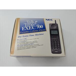 Vintage NEC Talk Time Exec 700 w Charger, Box, & Manual - Turns On / Untested